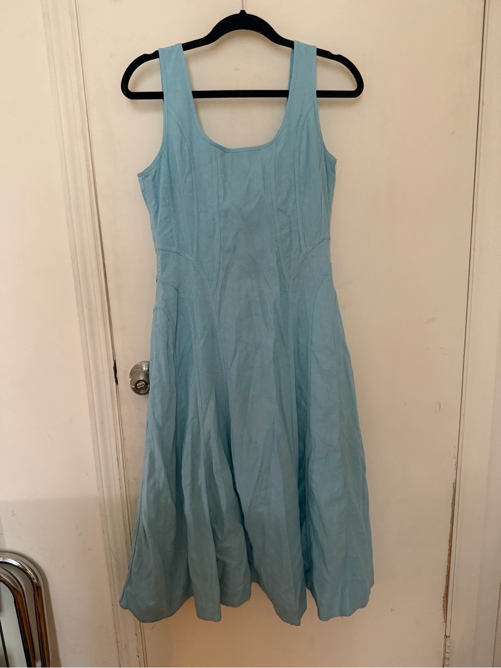 House of Harlow Linen Blue Midi Dress